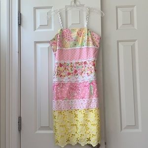 Multi-patterned (+ lace) Lilly pulitzer dress